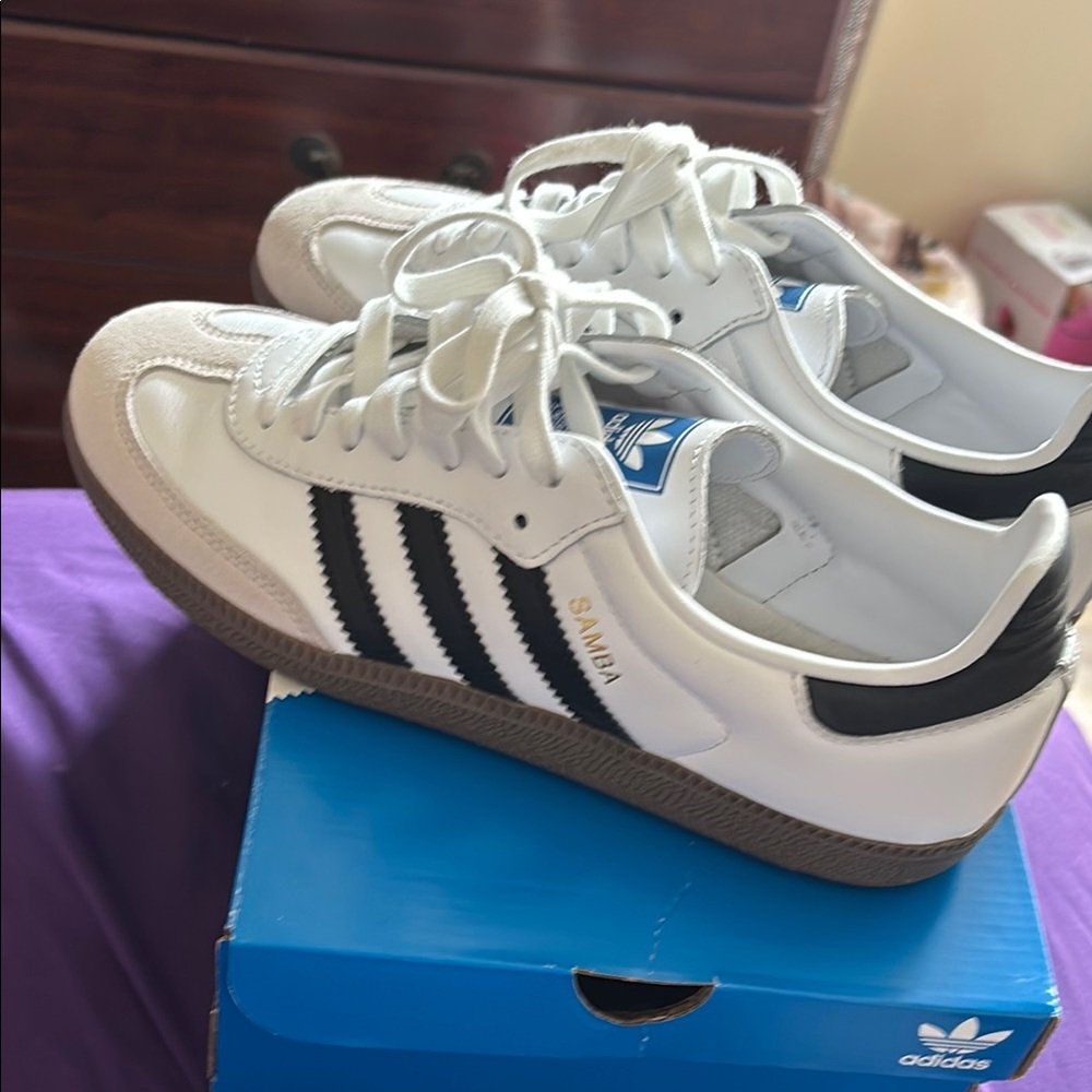 Adidas Classic White and Black Shoes